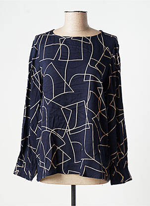 Blouse tissage popeline manches longues bleu TOM TAILOR femme