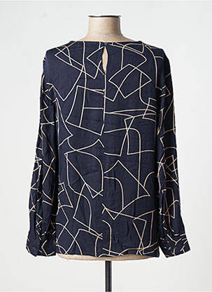 Blouse tissage popeline manches longues bleu TOM TAILOR femme