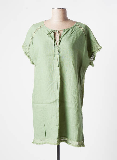 Tunique manches courtes col rond vert SANDWICH femme
