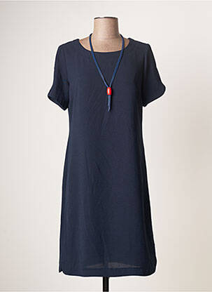Robe mi-longue manches courtes manches courtes bleu TINTA STYLE femme
