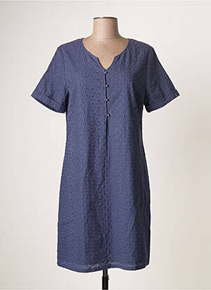 Robe mi-longue manches courtes manches courtes bleu CONCEPT K femme