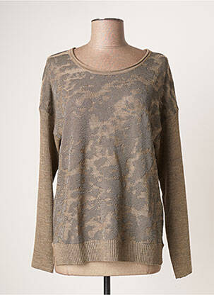 Pull coupe cintrée manches longues beige EVA KAYAN femme