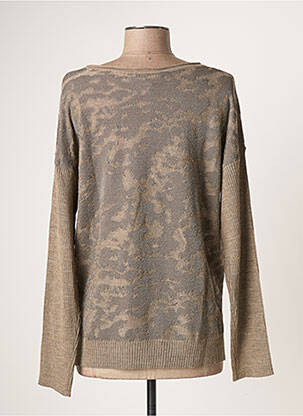 Pull coupe cintrée manches longues beige EVA KAYAN femme