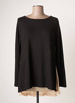 Top tissage jersey manches longues noir LOLA femme