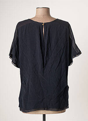 Blouse fermeture boutonnée au dos manches courtes bleu EVA KAYAN femme