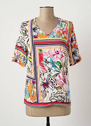 Blouse tissage crêpe manches courtes rose GREGORY PAT femme