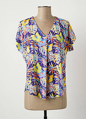 Top stretch manches courtes violet TINTA STYLE femme