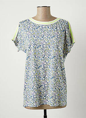 T-shirt coupe droite manches courtes bleu TONI femme