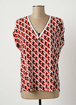 Blouse tissage crêpe rouge ANDAMIO femme