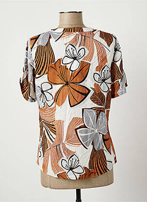 Blouse imprimé fleurs manches courtes marron GREGORY PAT femme