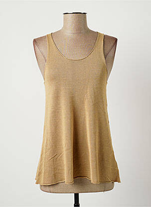 Pull col rond sans manche beige EVA KAYAN femme