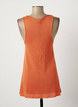 Pull col rond sans manche orange EVA KAYAN femme