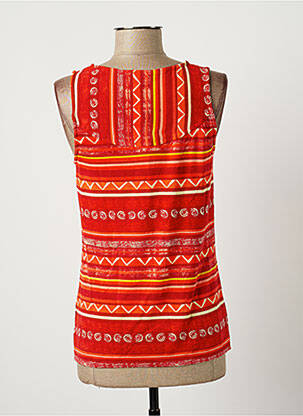 Top stretch sans manche orange AGATHE & LOUISE femme