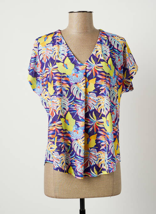 Top stretch manches courtes violet TINTA STYLE femme