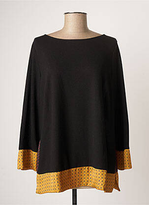 Top imprimé fantaisie manches longues noir LOLA femme