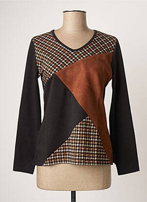 Top stretch manches longues marron GUY DUBOUIS femme