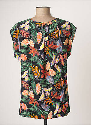 Blouse imprimé fantaisie sans manche vert ANDAMIO femme