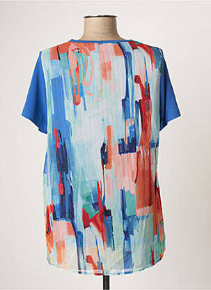 Top imprimé fantaisie manches courtes bleu FRANCE RIVOIRE femme