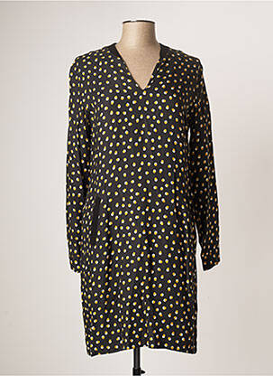 Robe mi-longue manches longues manches longues noir ANDAMIO femme