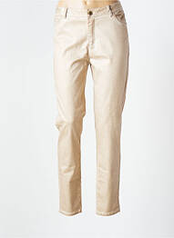 Pantalon slim broderie rivets taille normale jaune EVA KAYAN femme
