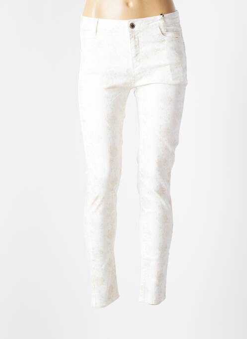 Pantalon slim broderie rivets taille normale blanc EVA KAYAN femme
