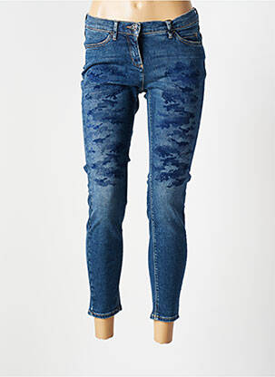 Jeans coupe slim broderie rivets taille basse bleu TONI femme