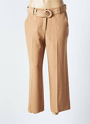 Pantalon large fermeture zippée sous rabat boutonné taille normale beige ANDAMIO femme