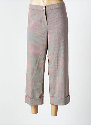 Pantalon 7/8 taille élastique taille normale marron LOLA femme