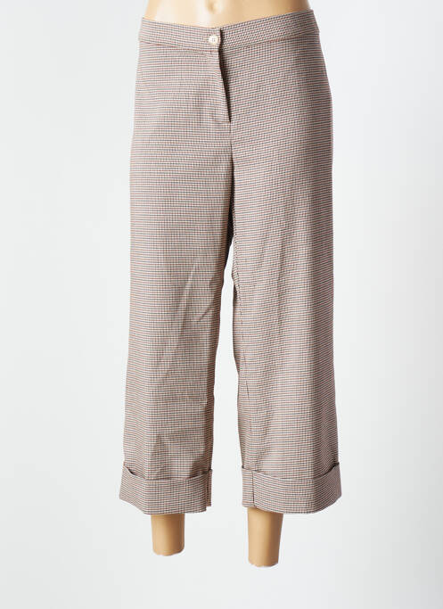 Pantalon 7/8 taille élastique taille normale marron LOLA femme