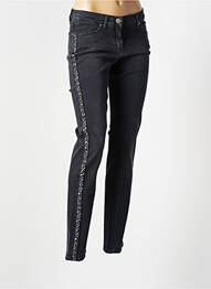 Jeans coupe slim broderie rivets taille normale gris TONI femme
