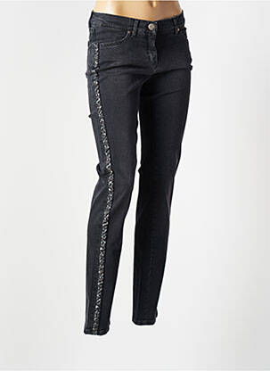 Jeans coupe slim broderie rivets taille normale gris TONI femme