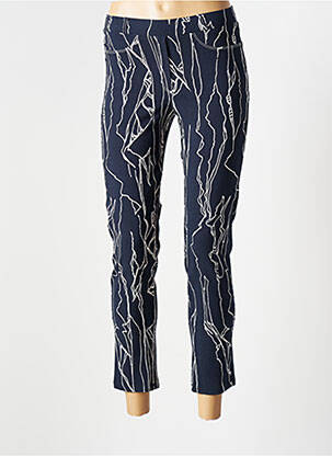 Pantalon 7/8 stretch taille normale bleu FRANCE RIVOIRE femme