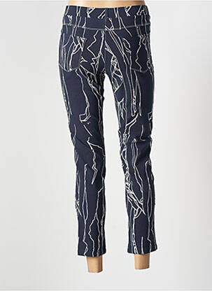 Pantalon 7/8 stretch taille normale bleu FRANCE RIVOIRE femme