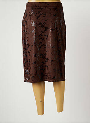 Jupe mi-longue doublure textile marron GREGORY PAT femme
