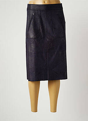 Jupe mi-longue stretch bleu SANDWICH femme