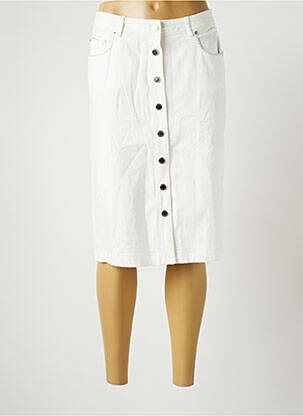 Jupe mi-longue coupe droite blanc MERI & ESCA femme