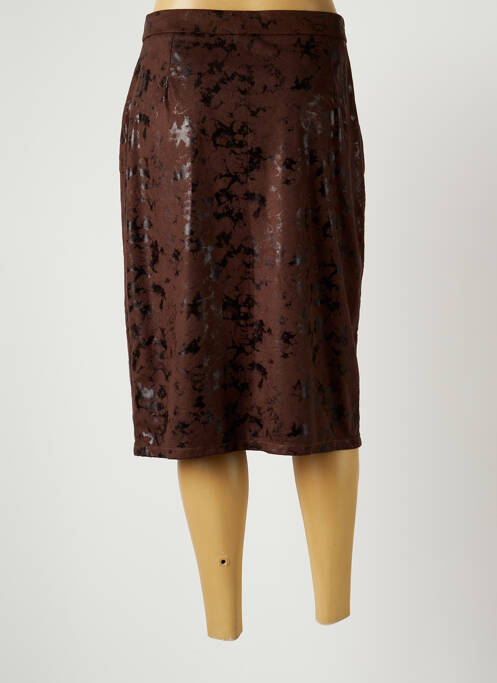 Jupe mi-longue marron GREGORY PAT pour femme