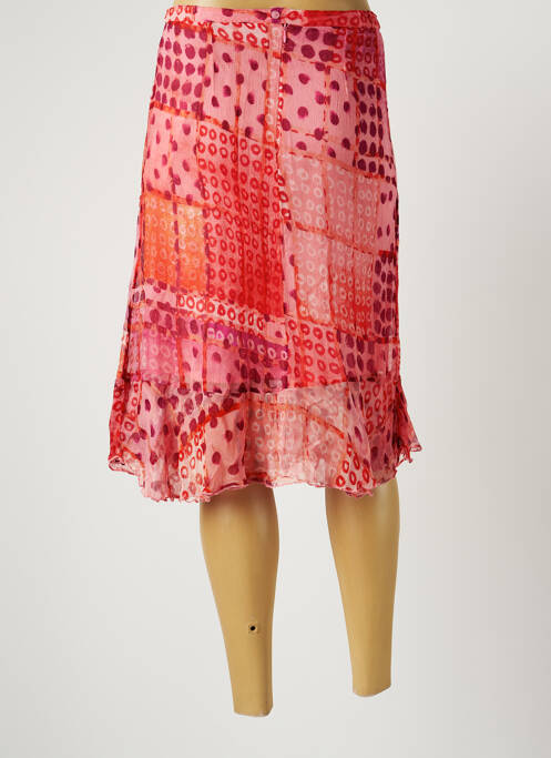 Jupe mi-longue rose AGATHE & LOUISE pour femme