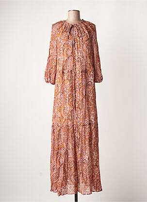 Robe longue manches longues manches longues orange SET femme