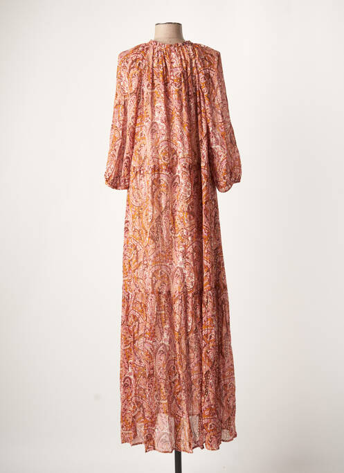 Robe longue manches longues manches longues orange SET femme