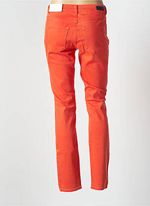 Pantalon slim broderie rivets taille basse orange SET femme