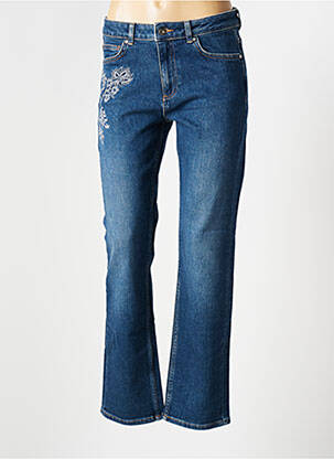 Jeans coupe droite bleu LA FEE MARABOUTEE pour femme