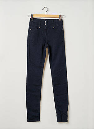 Pantalon slim broderie rivets taille haute bleu SANDWICH femme