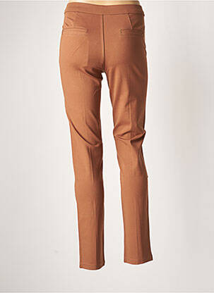 Pantalon chino fermeture zippée sous rabat boutonné taille normale marron YOULINE femme