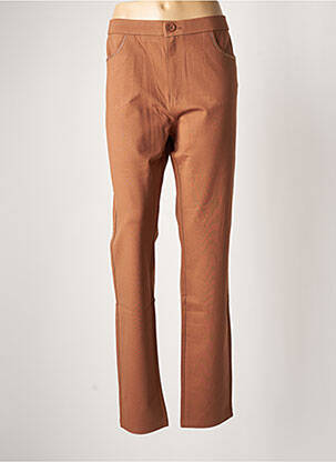 Pantalon slim taille élastique taille normale marron YOULINE femme