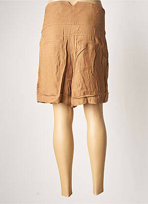 Short fermeture zippée sous rabat boutonné taille haute marron VILA femme