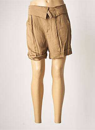 Short fermeture zippée sous rabat boutonné taille normale marron VILA femme