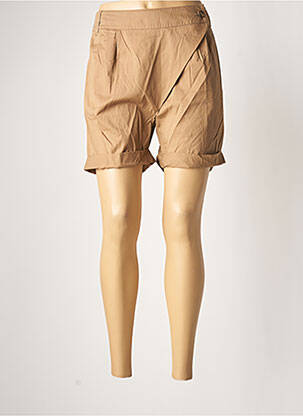 Short fermeture zippée sous rabat avec crochet taille normale marron VILA femme