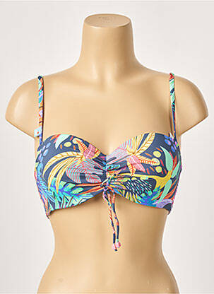 Haut de maillot de bain stretch haut bandeau bleu CHERRY BEACH femme