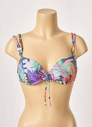 Haut de maillot de bain stretch haut soutien-gorge moulé bleu CHERRY BEACH femme